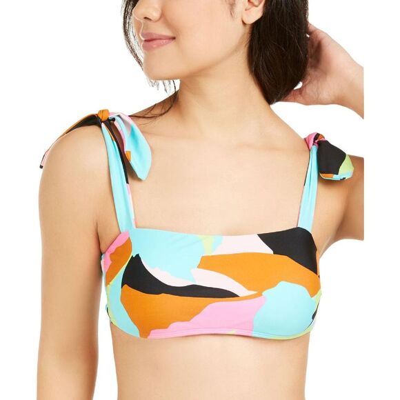 Hula Honey Womens Blue Floral Camo Halter Bralette Swim Top Separates NWOT - Picture 1 of 3